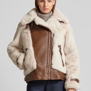 NWT Kooples Faux Fur Aviator Jacket